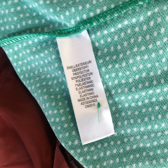 Adriana Papell green/white long sleeve top. Sz Large - Picture 5 of 7